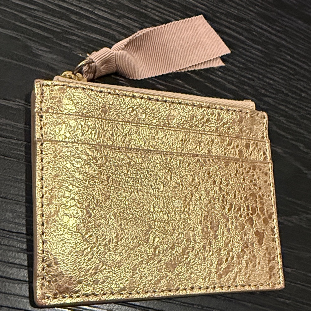 J CREW Gold Card Holder and Zipper Pouch
